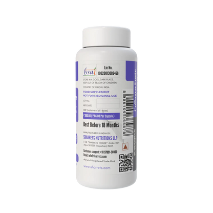 Sharrets Nutritions Collagen Forte Supplement with Undenatured Type II Collagen, Curcumin, Hyaluronic Acid, Vitamin C, D3, B1, B2 & B3 