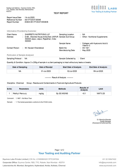 cph+ heavy metal coa- collagen supplement by sharrets