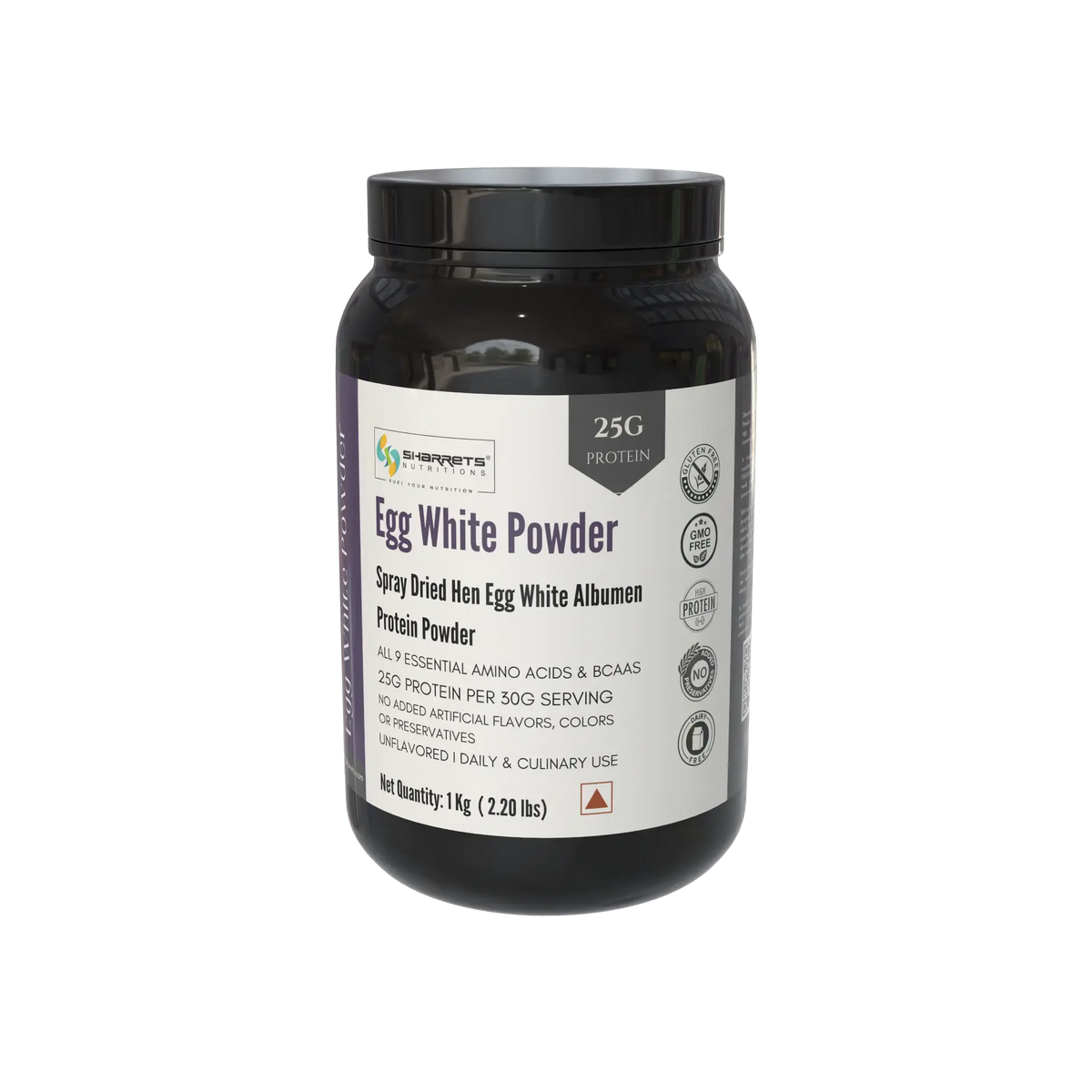 Sharrets Egg White Protein Powder Unflavored 1kg – Spray Dried Hen Egg White Albumen Protein