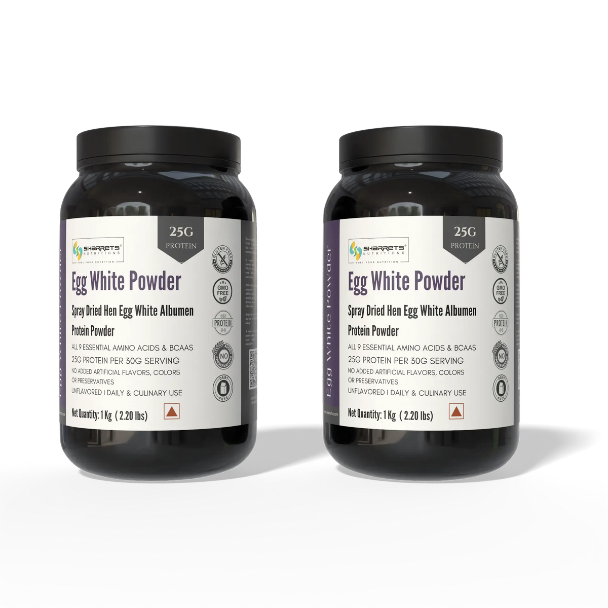 Sharrets Egg White Protein Powder  Unflavored 1kg Pack of 2 – Egg White Albumen Protein Powder