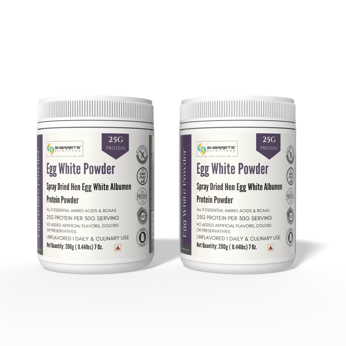 Sharrets Egg White Protein Powder Unflavored 200g Pack of 2 – Egg White Albumen Protein Powder