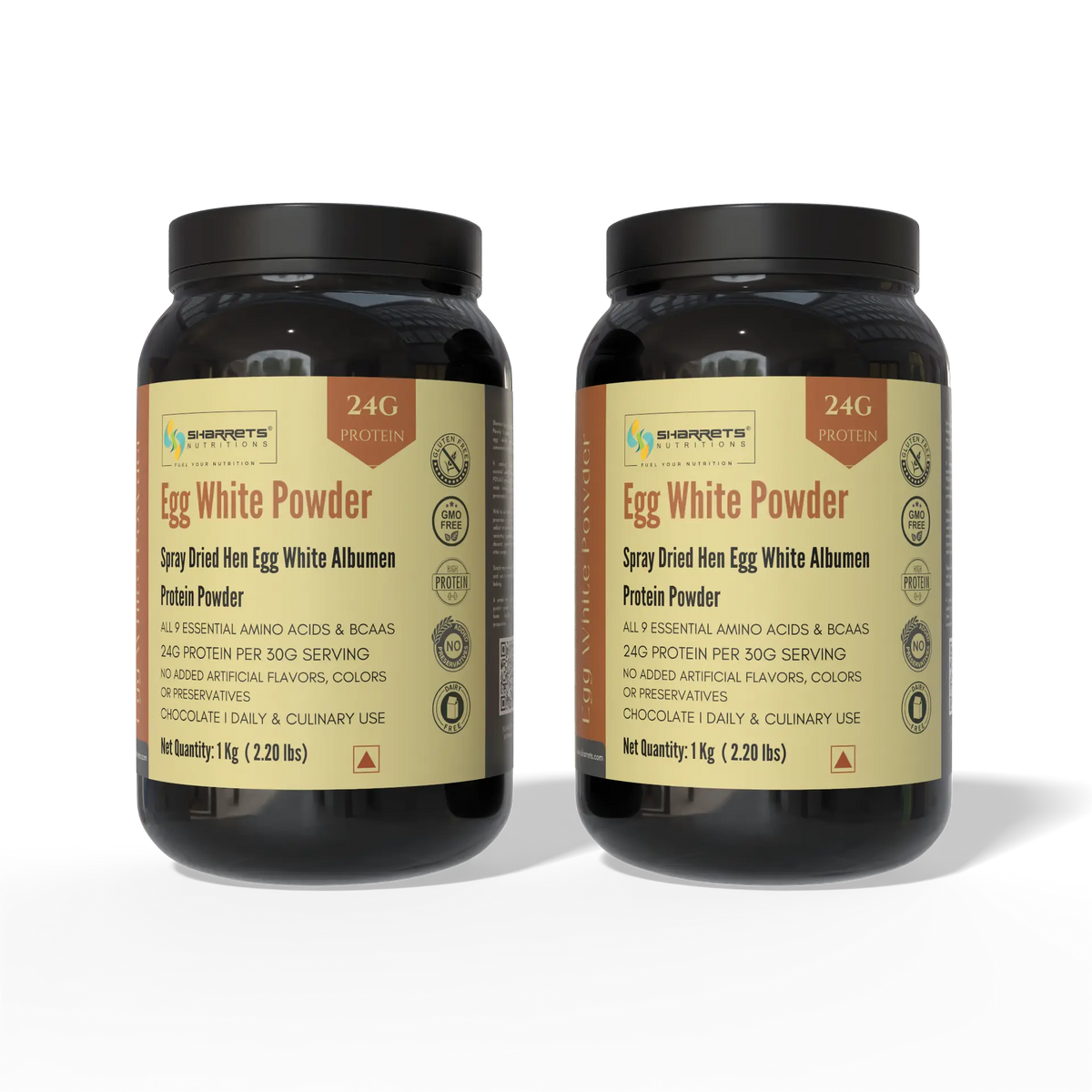 Sharrets Egg White Protein Powder Chocolate Flavored 1kg Pack of 2 – Egg White Albumen Protein Powder
