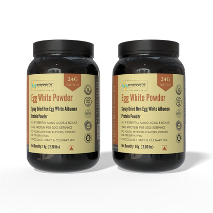 Sharrets Egg White Protein Powder Chocolate Flavored 1kg Pack of 2 – Egg White Albumen Protein Powder