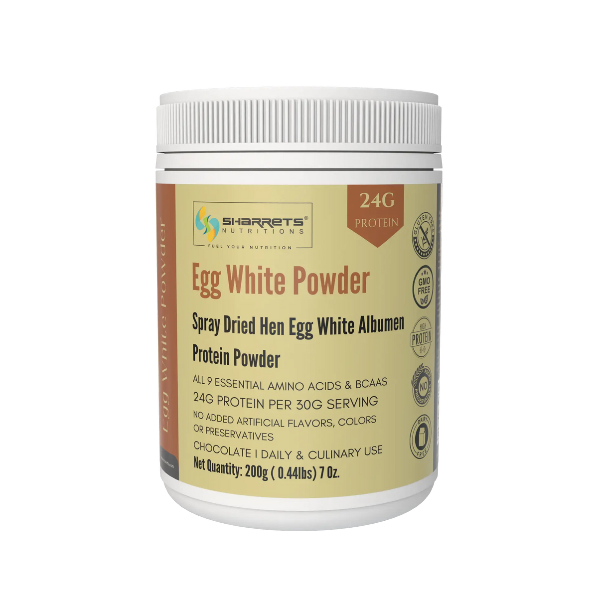 Sharrets Egg White Protein Powder Chocolate Flavored 200g – Spray Dried Hen Egg White Albumen Protein