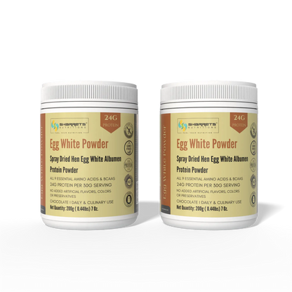 Sharrets Egg White Protein Powder  chocolate Flavored 200g Pack of 2 – Egg White Albumen Protein Powder