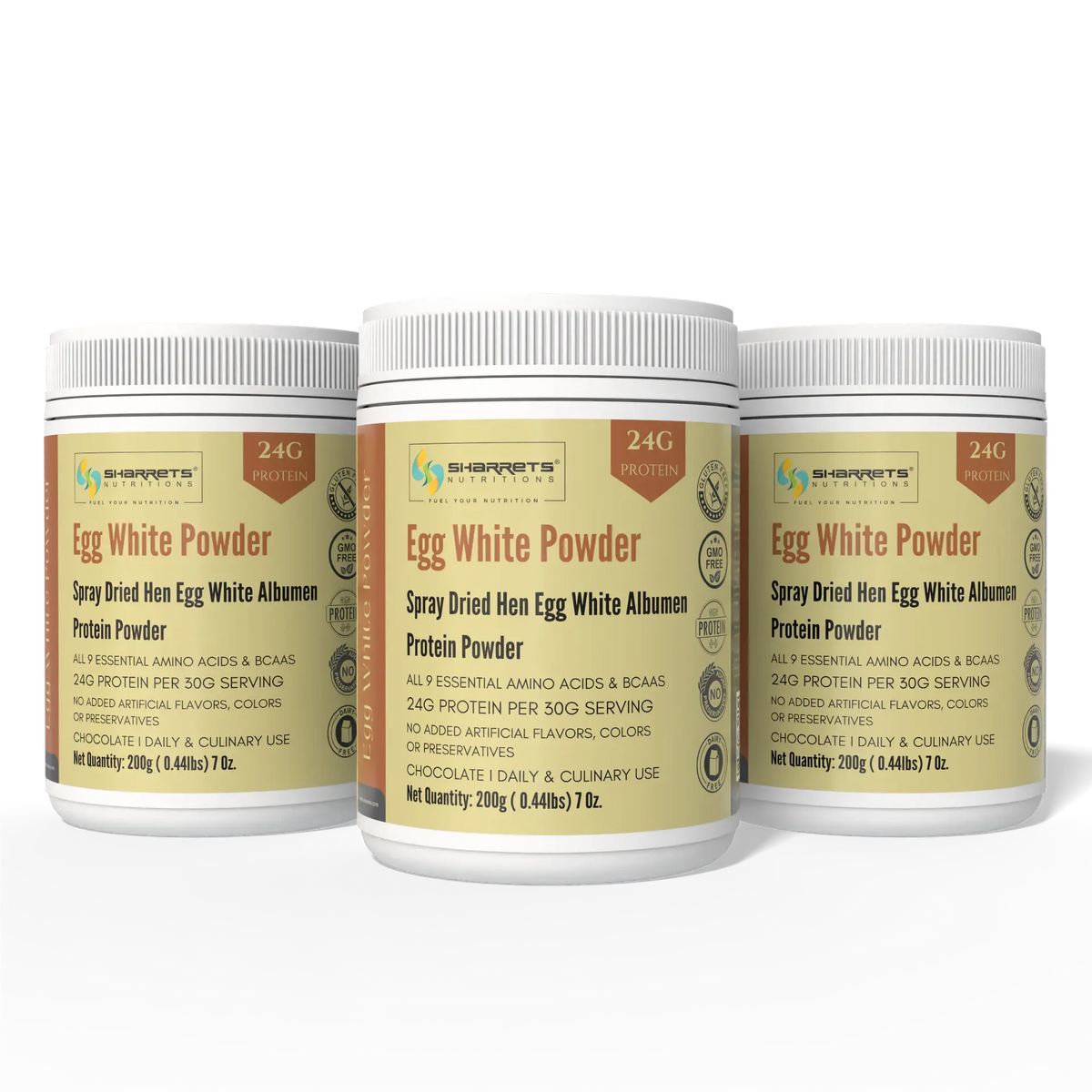 Sharrets Egg White Protein Powder Chocolate Flavored 200g Pack of 3 – Egg White Albumen Protein
