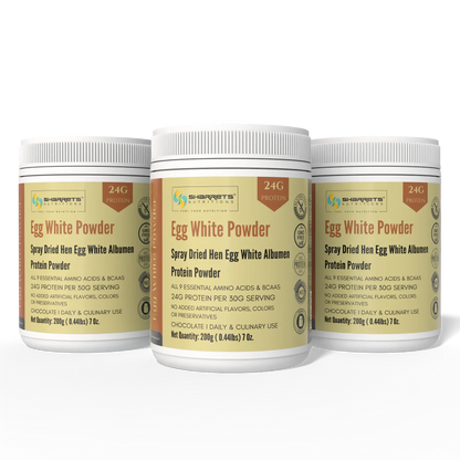 Sharrets Egg White Protein Powder Chocolate Flavored 200g Pack of 3 – Egg White Albumen Protein