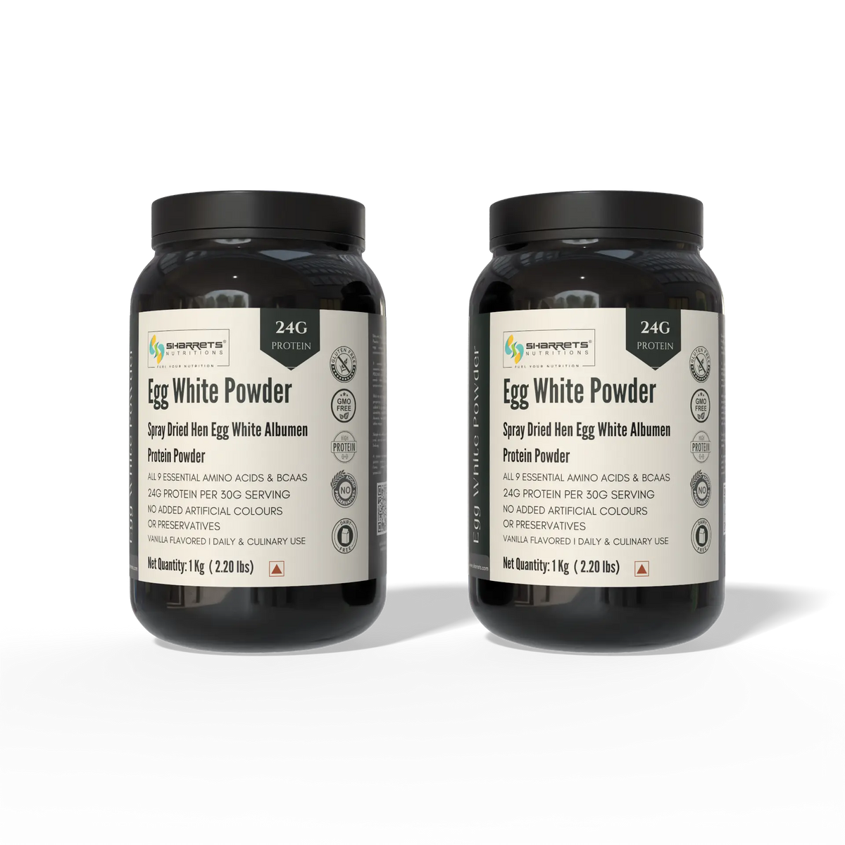 Sharrets Egg White Protein Powder Vanilla Flavored 1kg Pack of 2 – Egg White Albumen Protein Powder
