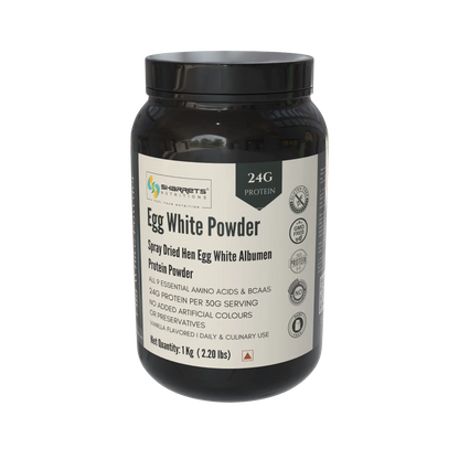 Sharrets Egg White Protein Powder Vanilla Flavored 1kg – Spray Dried Hen Egg White Albumen Protein