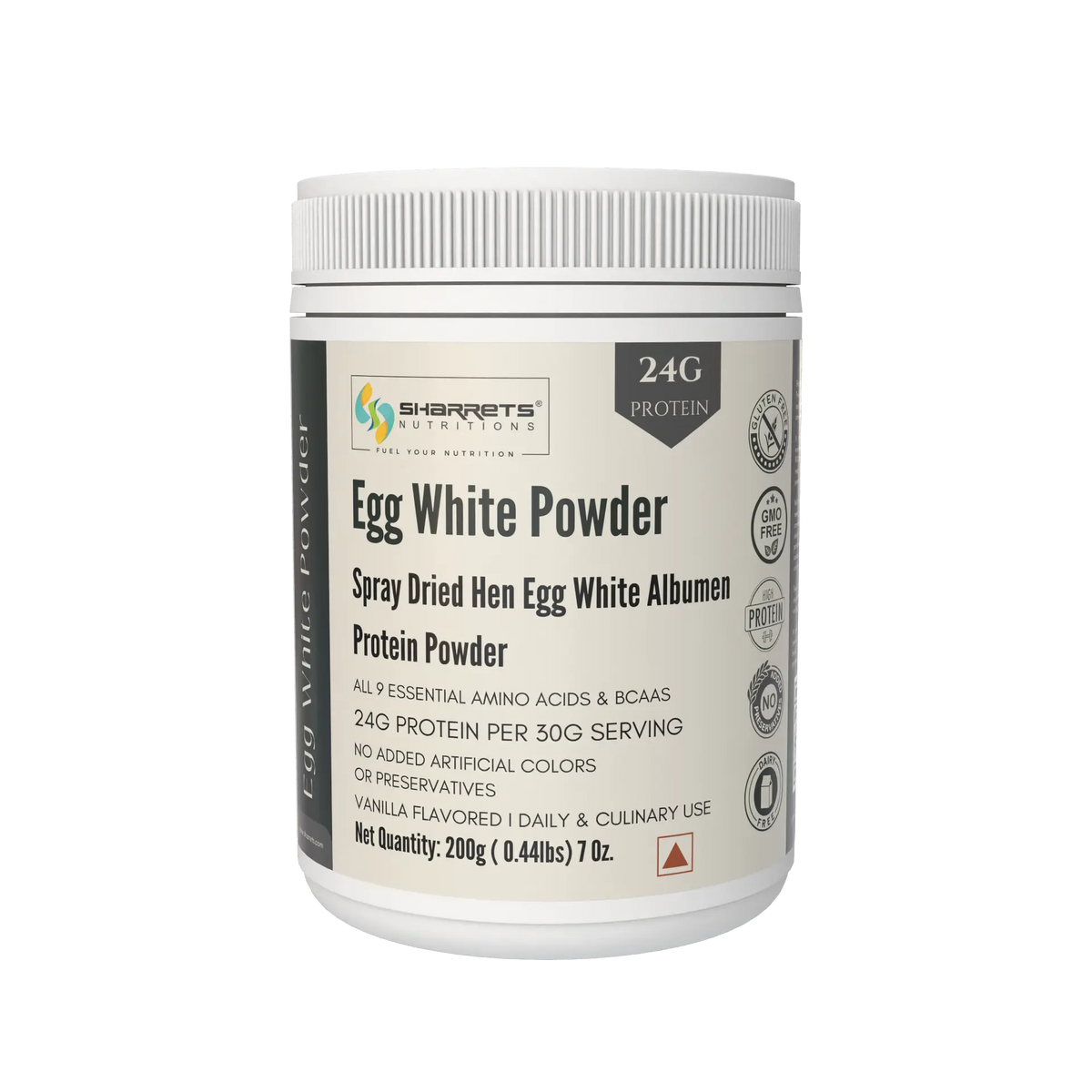 Sharrets Egg White Protein Powder Vanilla Flavored 200g – Spray Dried Hen Egg White Albumen Protein