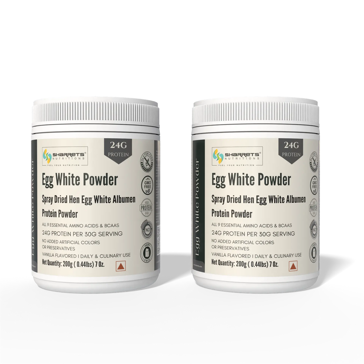Sharrets Egg White Protein Powder Vanilla Flavored 200g Pack of 2 – Egg White Albumen Protein Powder