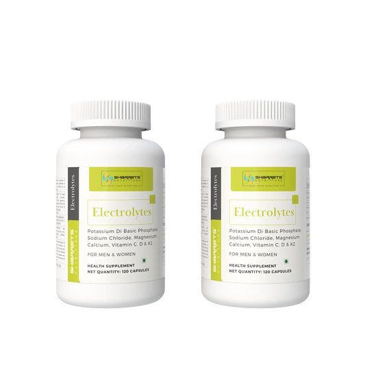 SHARRETS Electrolytes 2 x 120 Capsules  with Potassium, Sodium, Magnesium, Calcium, Vitamins C, K2 & D - pack of 2