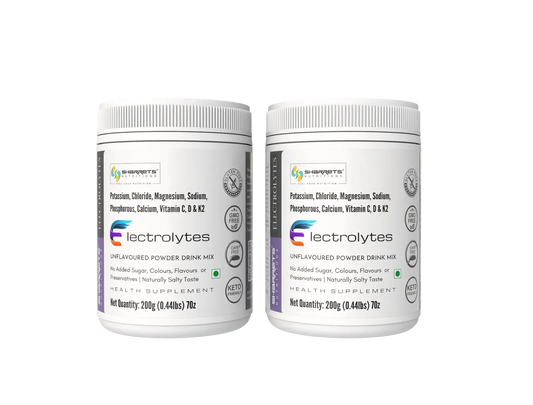 Sharrets Electrolytes Powder Unflavoured 2 x 200g with Potassium, Magnesium, Calcium, Sodium, Vitamins C, D & K2 - Pack of 2