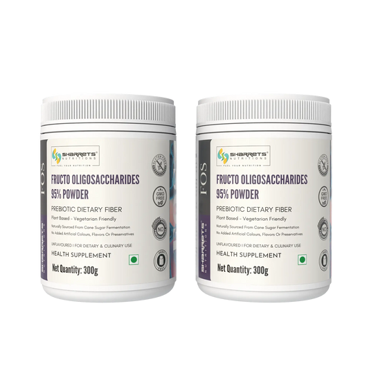 Sharrets Fructo Oligosaccharides FOS 95% Powder, Prebiotic Fibre, 2 x 300 g