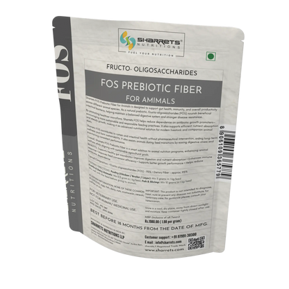 Sharrets Nutritions FOS Prebiotic Fiber package for animals on a white background