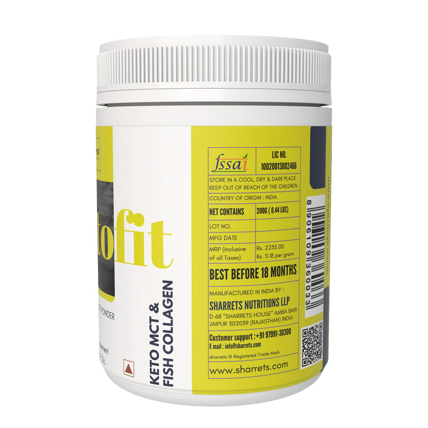 Ketofit MCT Collagen Powder - Keto Supplements - sharrets 