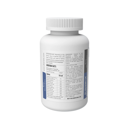 Sharrets Keto Electrolytes 120-capsule bottle showing the back label with nutrition facts, ingredients, suggested use, and product information.