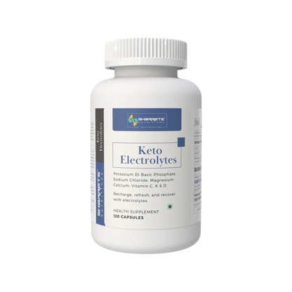 Supplement bottle labeled 'Keto Electrolytes' on a white background