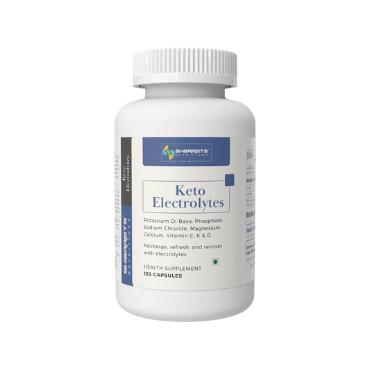 Supplement bottle labeled 'Keto Electrolytes' on a white background