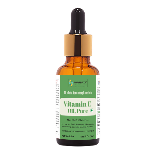 sharrets Vitamin E oil dropper bottle with green label on a white background