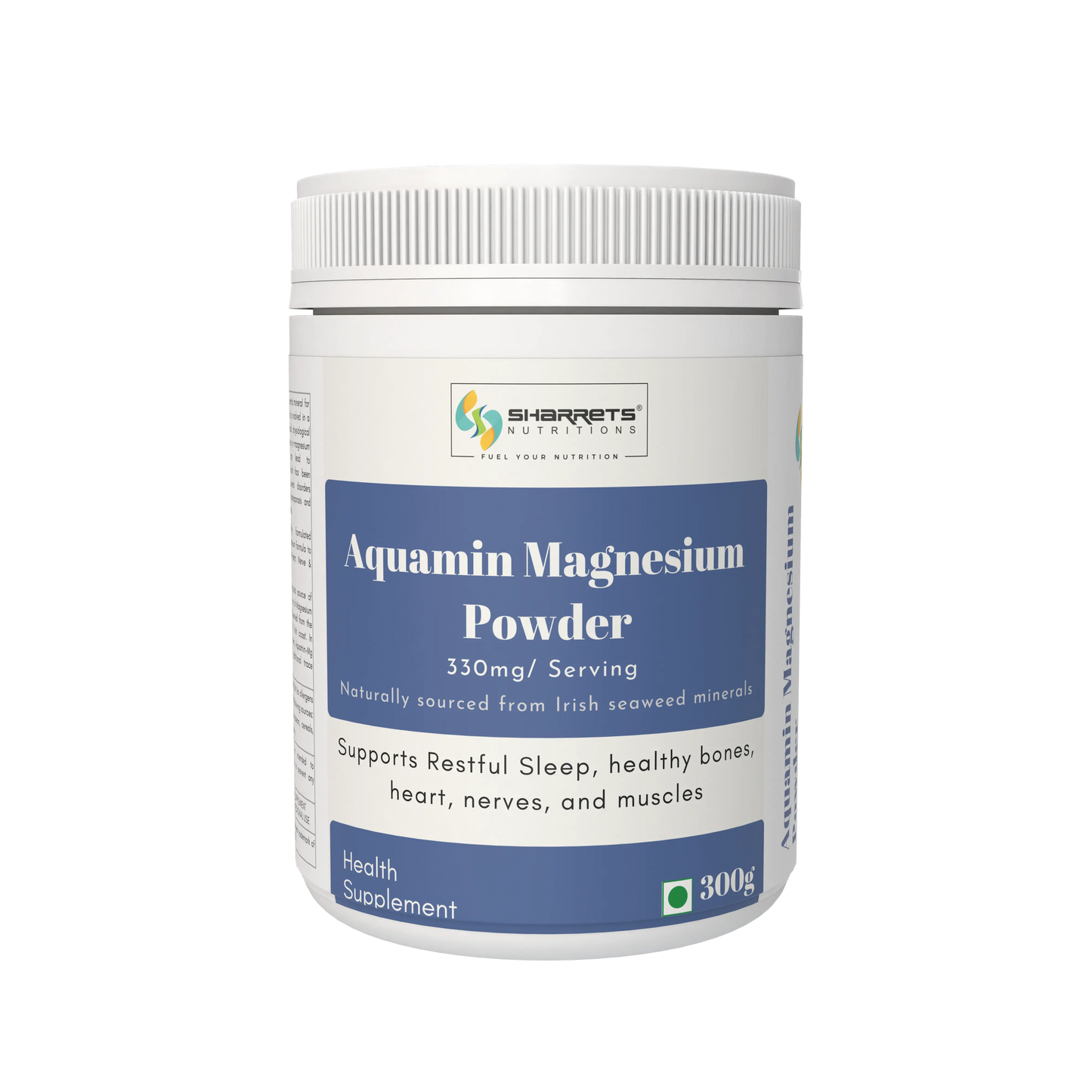 Sharretts Aquamin Magnesium Powder container on a white background