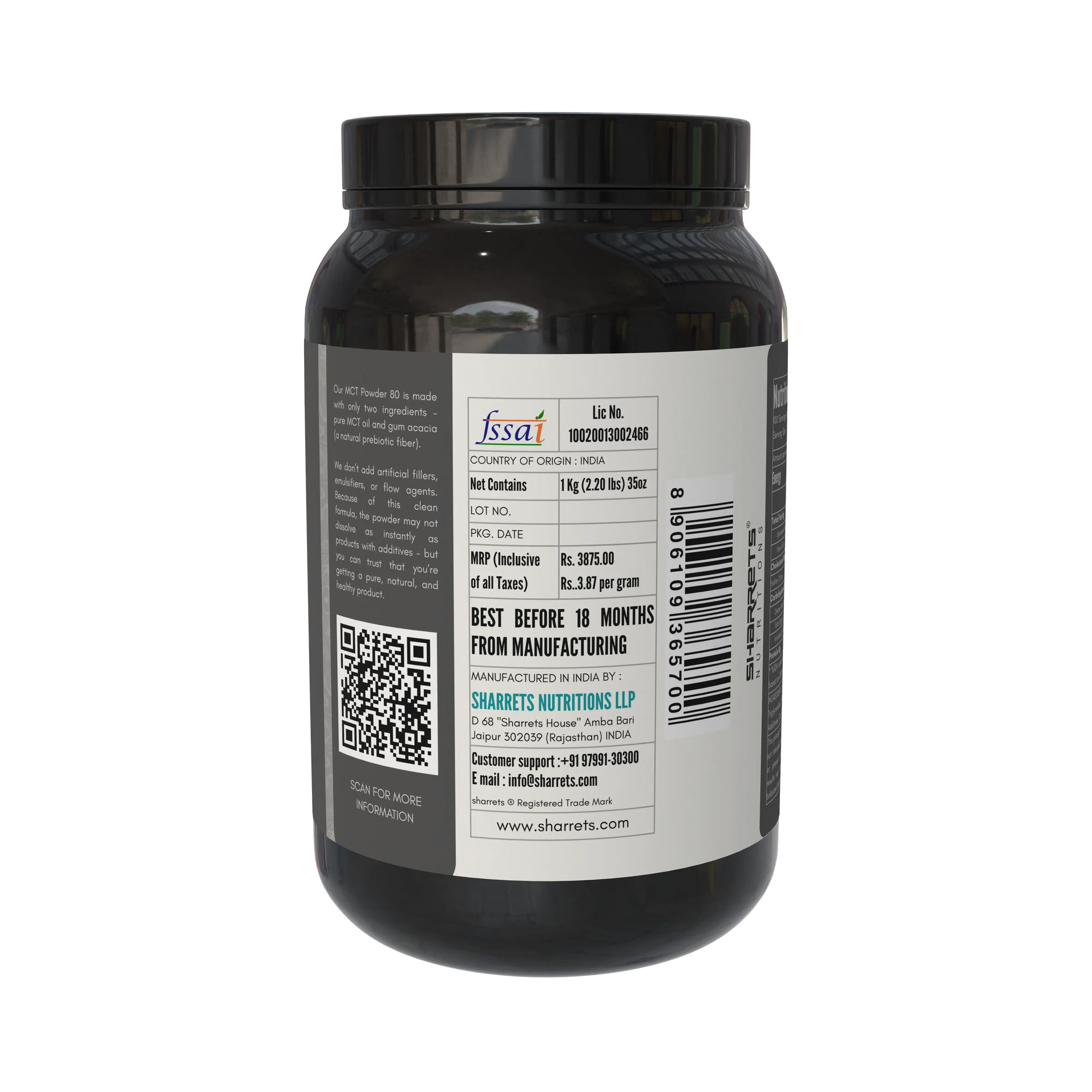 Sharrets MCT Powder 80- right panel