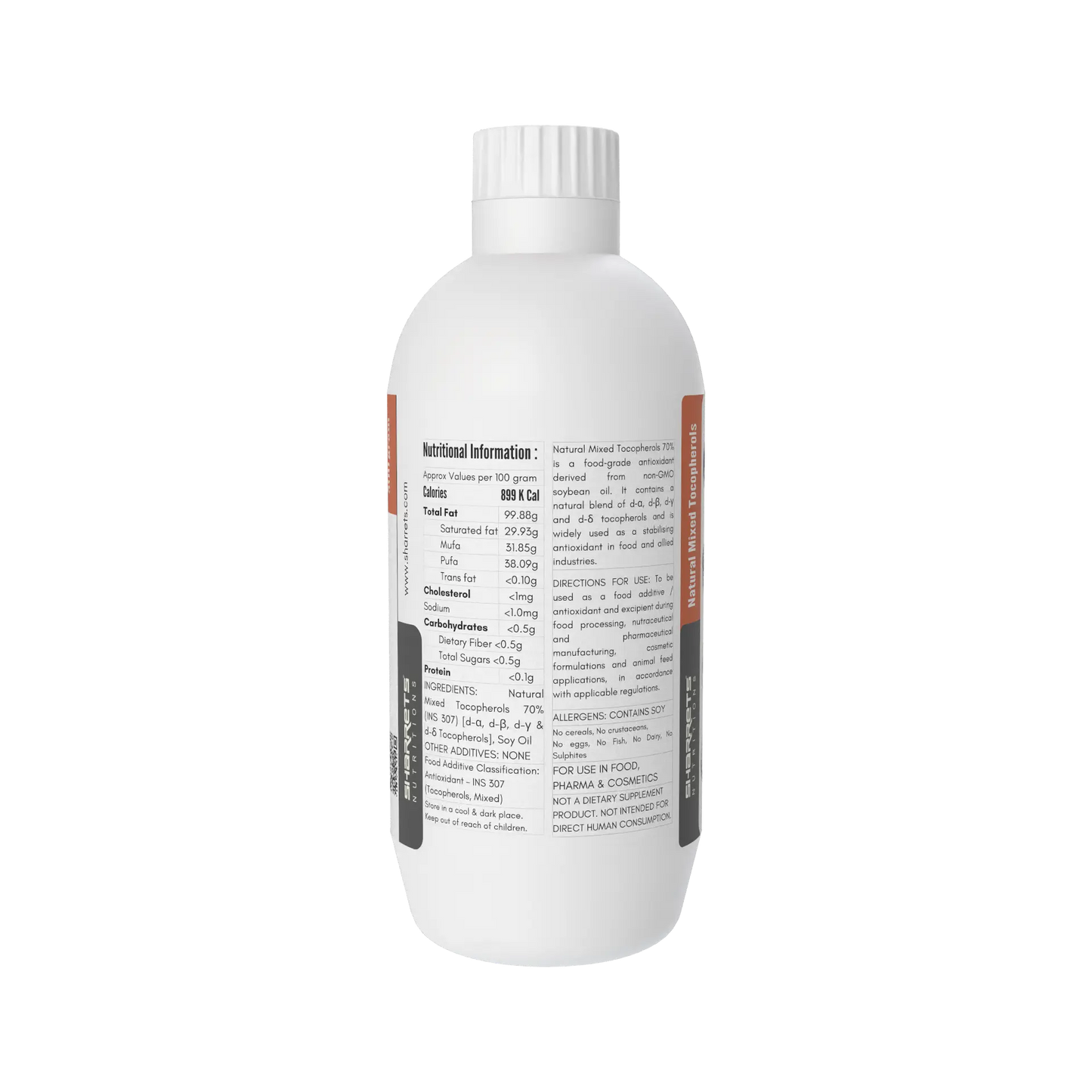 Sharrets Natural Mixed Tocopherols Oil 70% – Food Additive Antioxidant