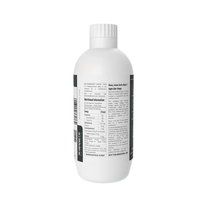 Sharrets No Block Juice 1kg bottle showing back and side label with nutritional and product information