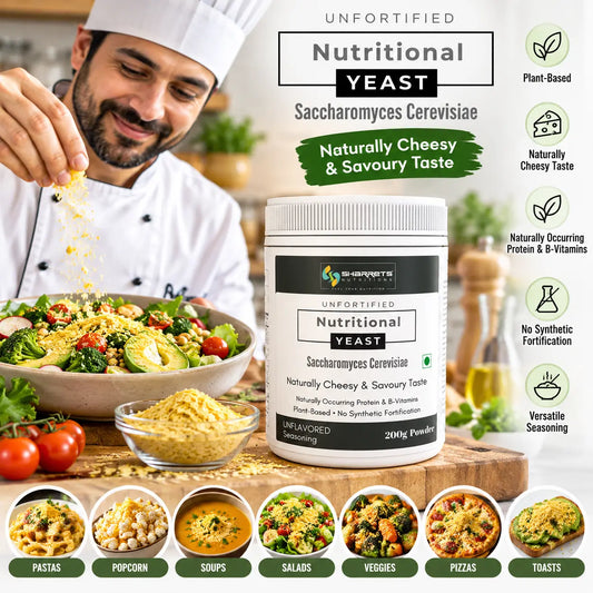 Info image of Sharrets nutritions Unfortified Nutritional Yeast (Nooch) 200g | Plant based Seasoning India