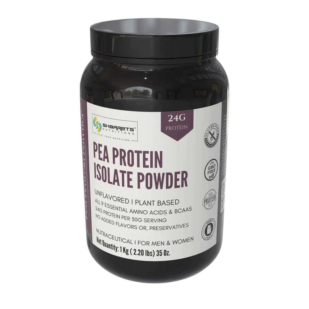 Sharrets Pea Protein Isolate Powder 1kg, Unflavoured, 24g Protein