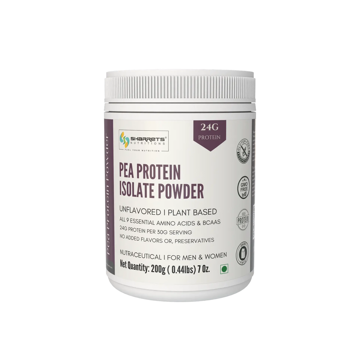 Sharrets Pea Protein Isolate Powder 200g, Unflavoured, 24g Protein