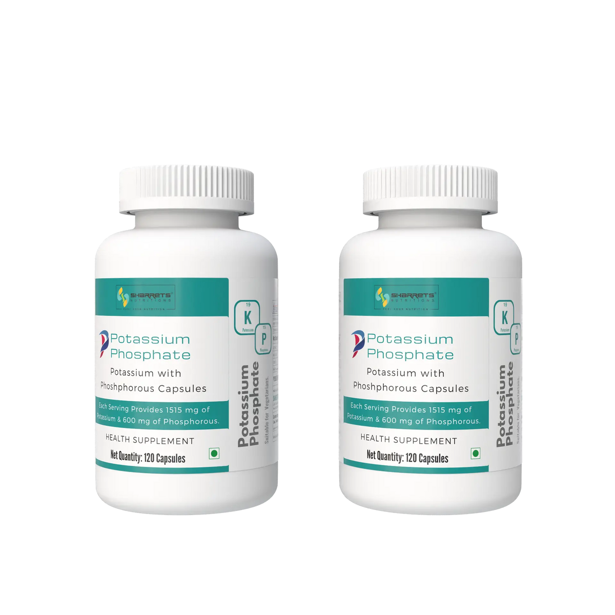 Sharrets Potassium Phosphate Capsules pack of 2 bottles, 120 capsules each
