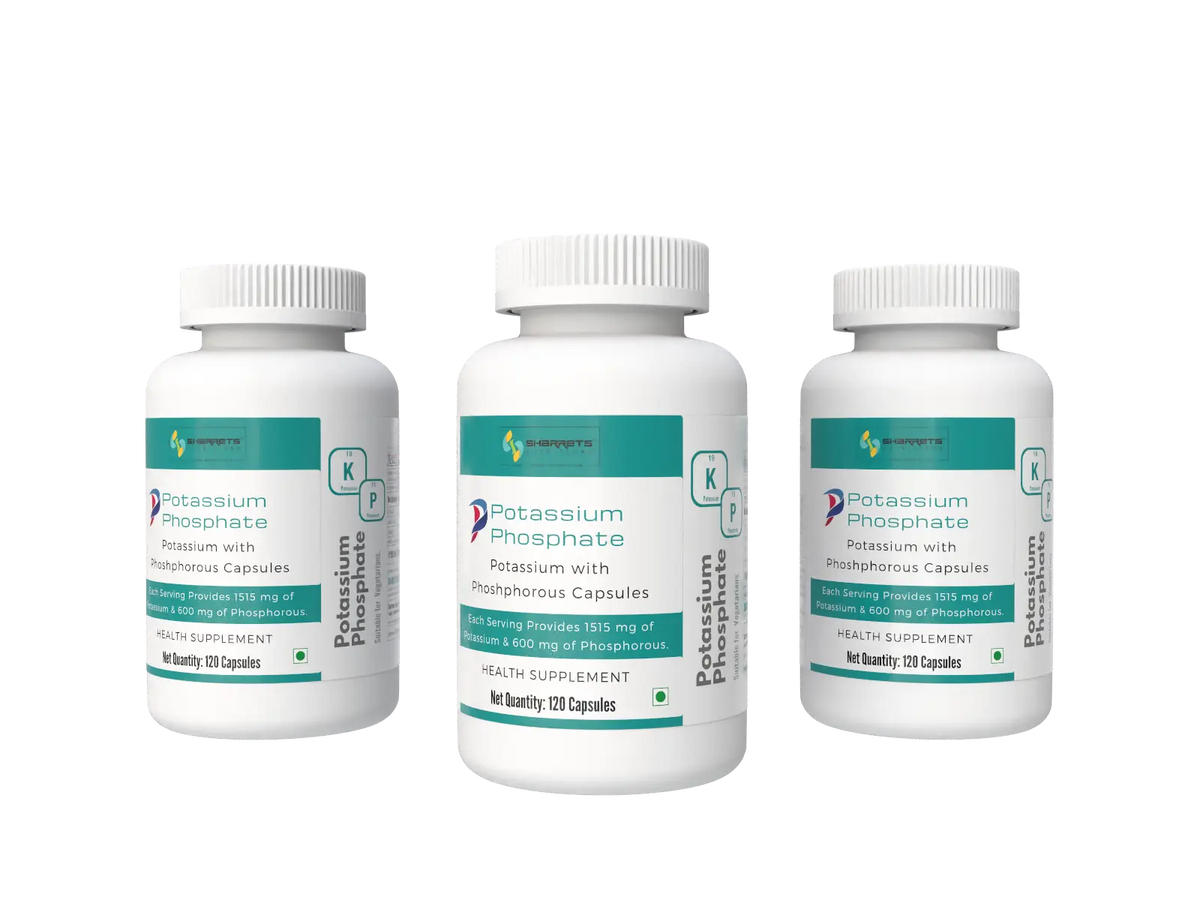 Sharrets Potassium Phosphate Capsules pack of 3 bottles, 120 capsules each
