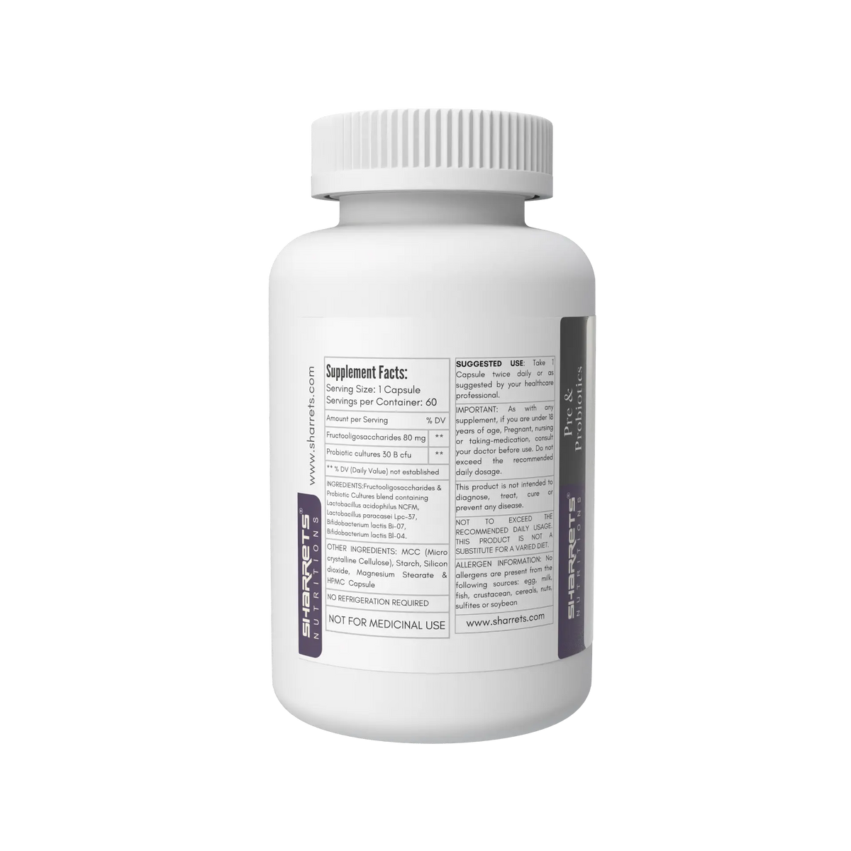 Sharrets Pre & Probiotic Capsules 30 Billion CFU India | 60 Capsules