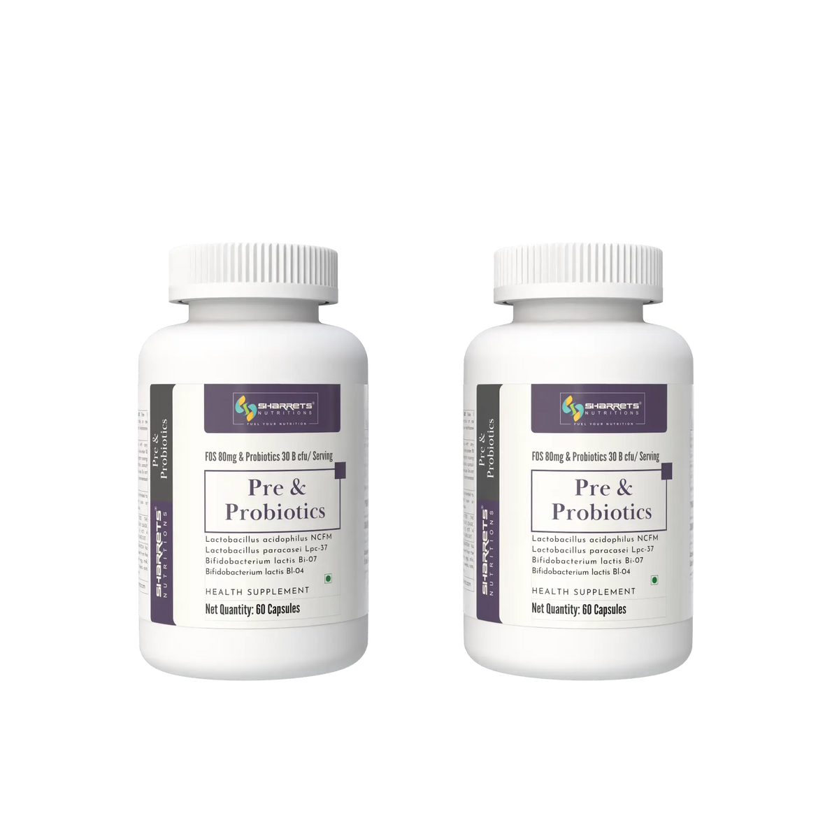Sharrets Pre & Probiotic Capsules 30 Billion CFU India | 2 x 60 Capsules