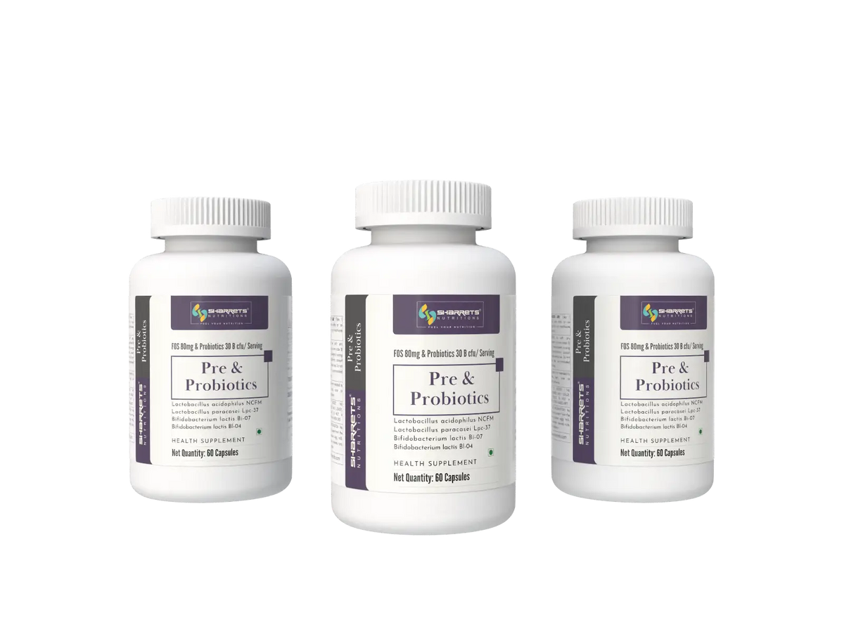 Sharrets Pre & Probiotic Capsules 30 Billion CFU India | 3 x 60 Capsules