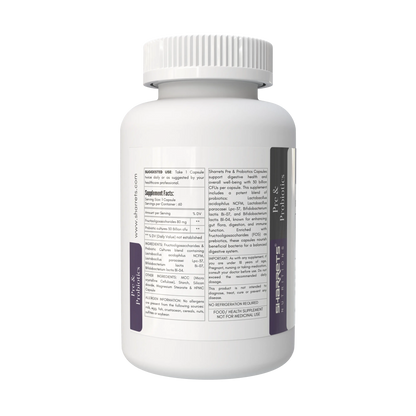 Supplement bottle with label on a white background- sharrets nutritions