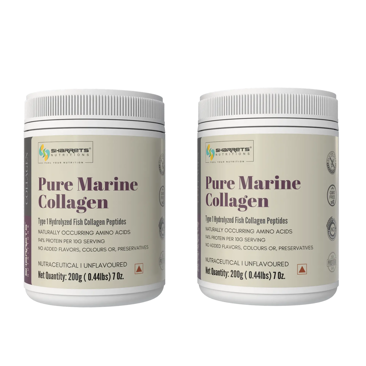 Sharrets Pure Marine Collagen 200g Pack of 2 – Type 1 Hydrolyzed Fish Collagen Peptides Powder