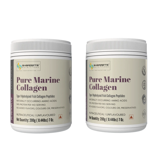 Sharrets Pure Marine Collagen 200g Pack of 2 – Type 1 Hydrolyzed Fish Collagen Peptides Powder