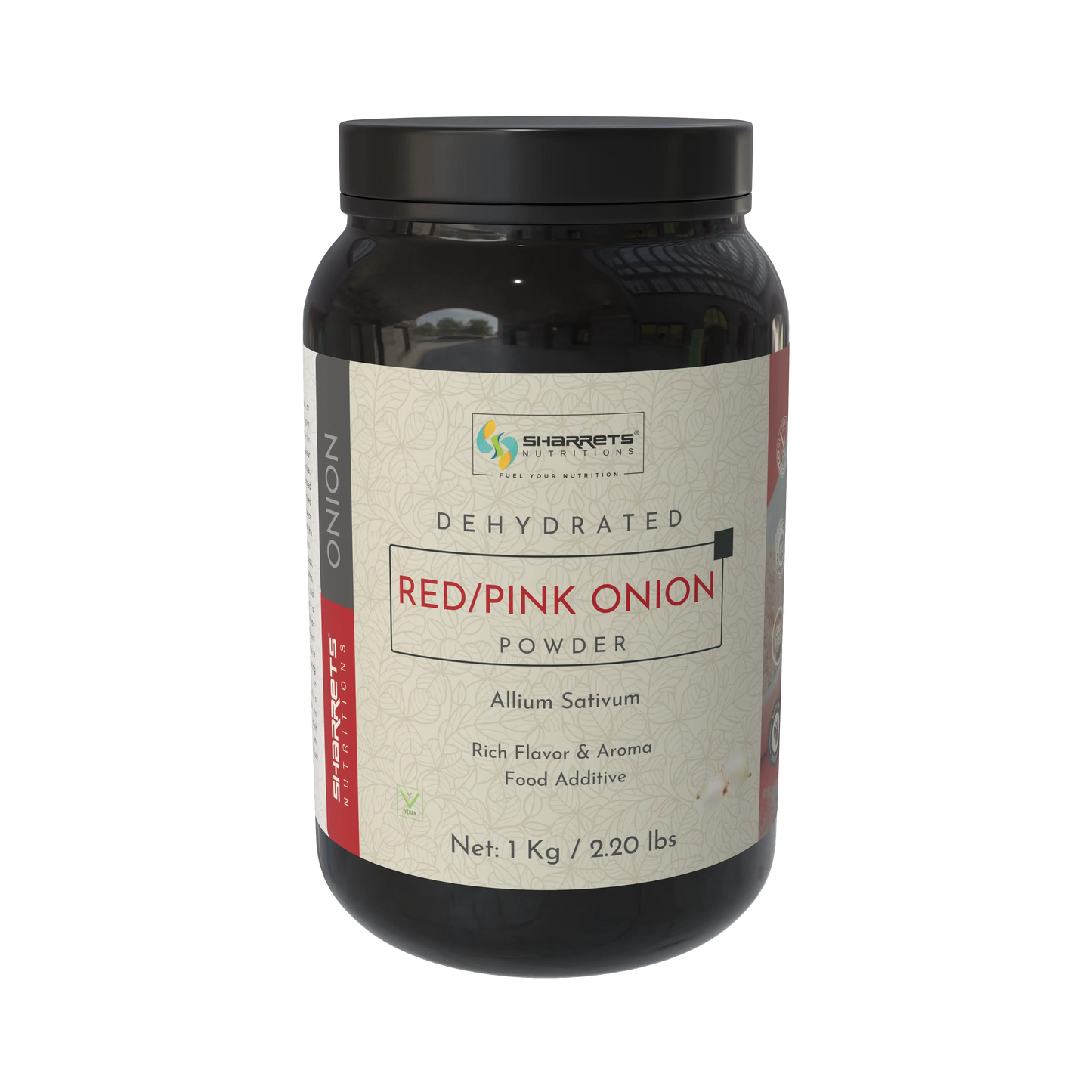 Pure Dehydrated Red Onion Powder 1kg (Allium cepa) by Sharrets Nutritions natural food grade onion powder for soups, sauces, seasoning and spice blends