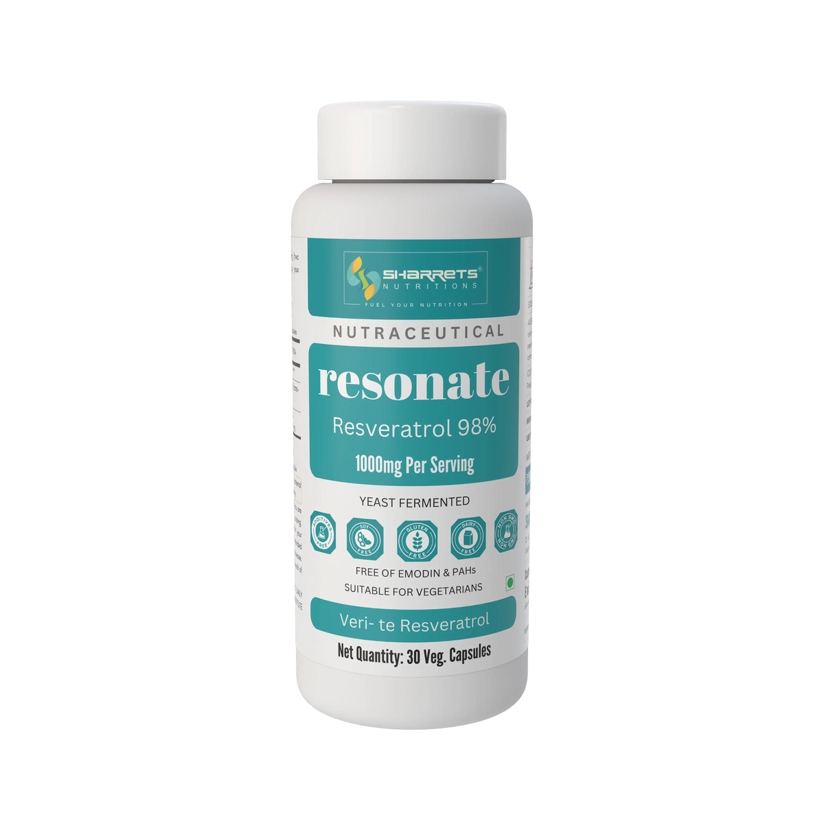 Sharrets Nutritions Resonate Resveratrol Supplement Capsules -1000mg per serving