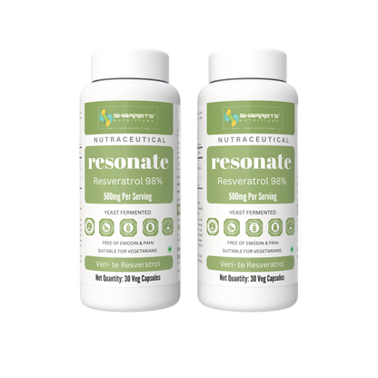 Two Bottles of Sharrets Trans-Resveratrol Supplements capsules | 98% Pure German Origin 