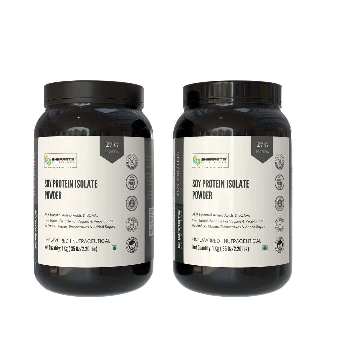 Two packs of Sharrets Soy Protein Isolate Powder 1kg each