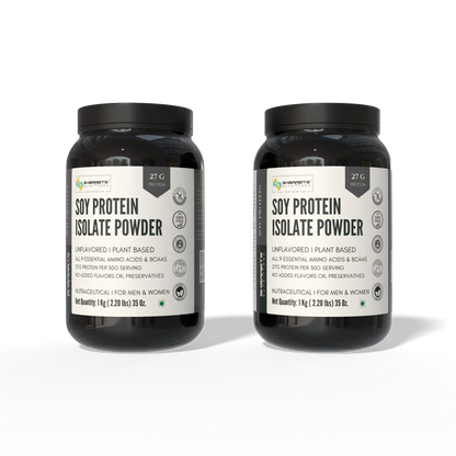 Sharrets Soy Protein Isolate 90% Powder – Unflavored Plant Protein- 1 kg x 2