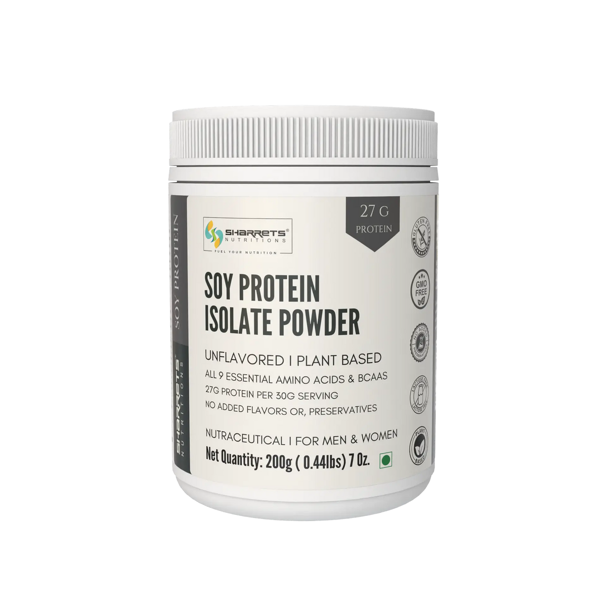 Sharrets Soy Protein Isolate 90% Powder – Unflavored Plant Protein- 200g 