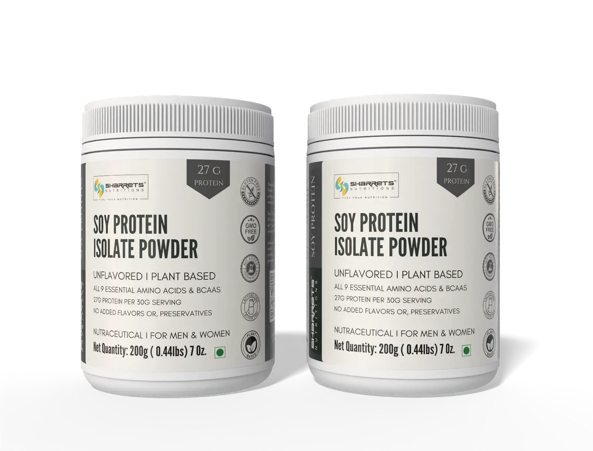Sharrets Soy Protein Isolate 90% Powder – Unflavored Plant Protein- 200g x 2- pack of 2