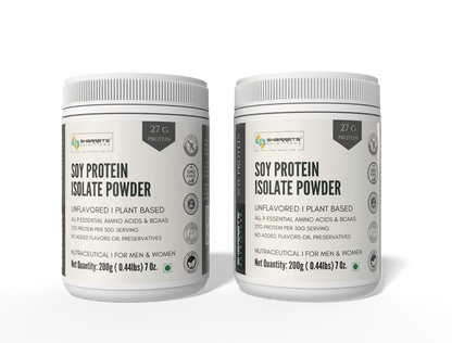 Sharrets Soy Protein Isolate 90% Powder – Unflavored Plant Protein- 200g x 2- pack of 2