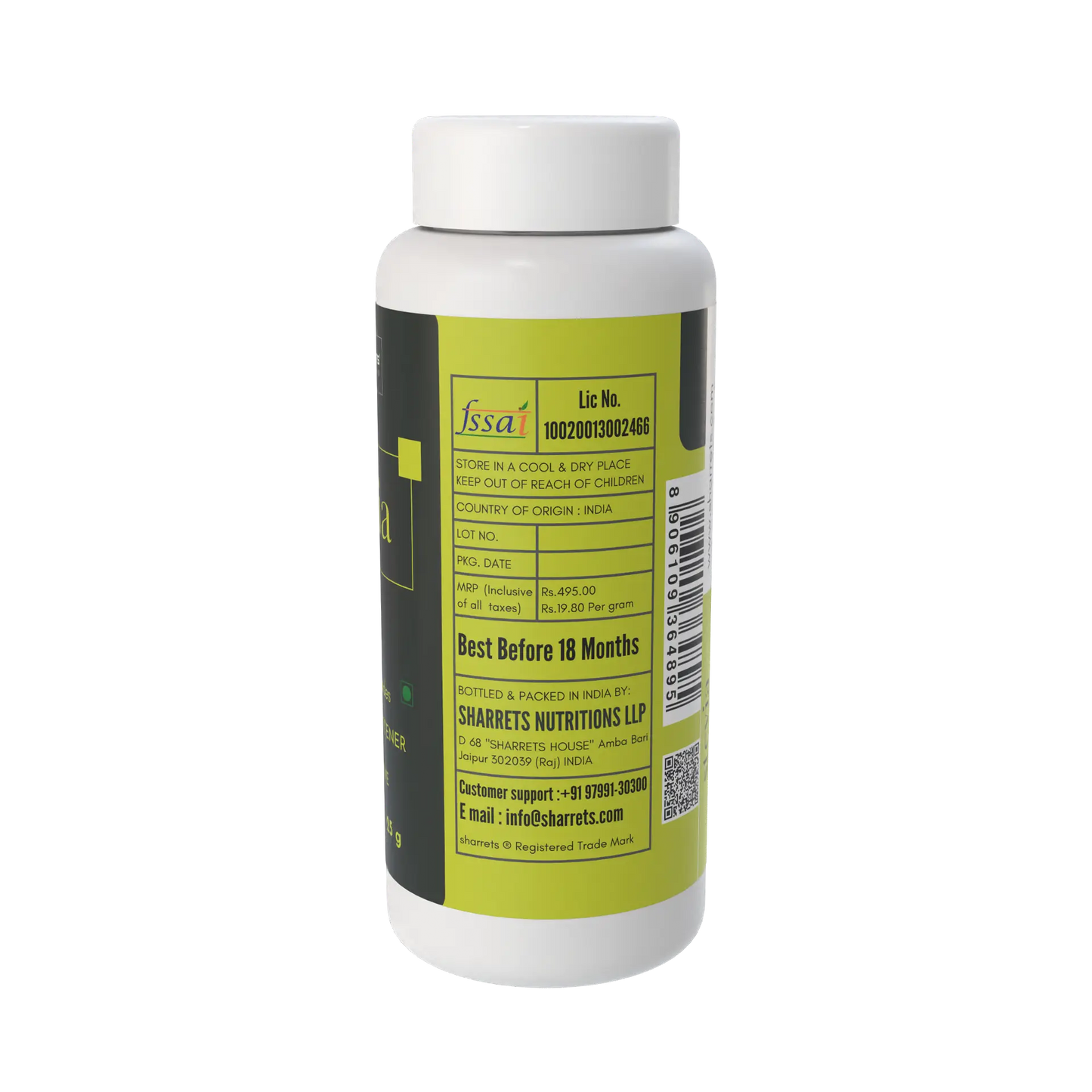 Stevia plant based sugar substitute powder