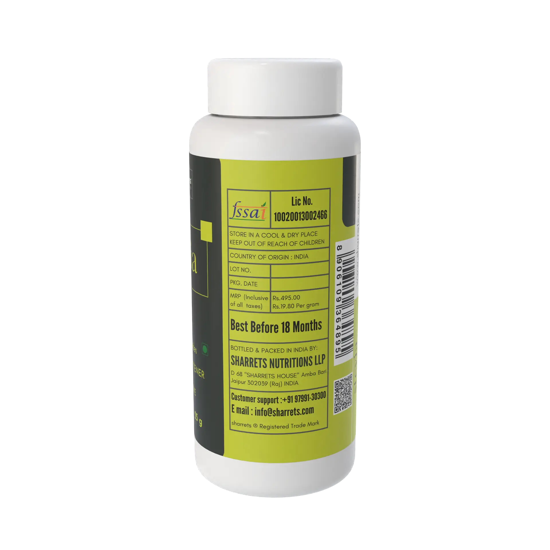 Stevia plant based sugar substitute powder
