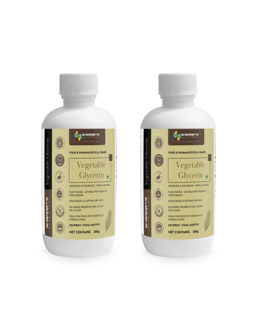 Two bottles of sharrets  vegetable glycerin on a white background
